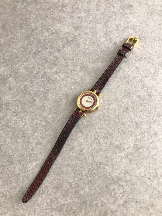 GUCCI Logo Watch Brown Vintage xpg7th