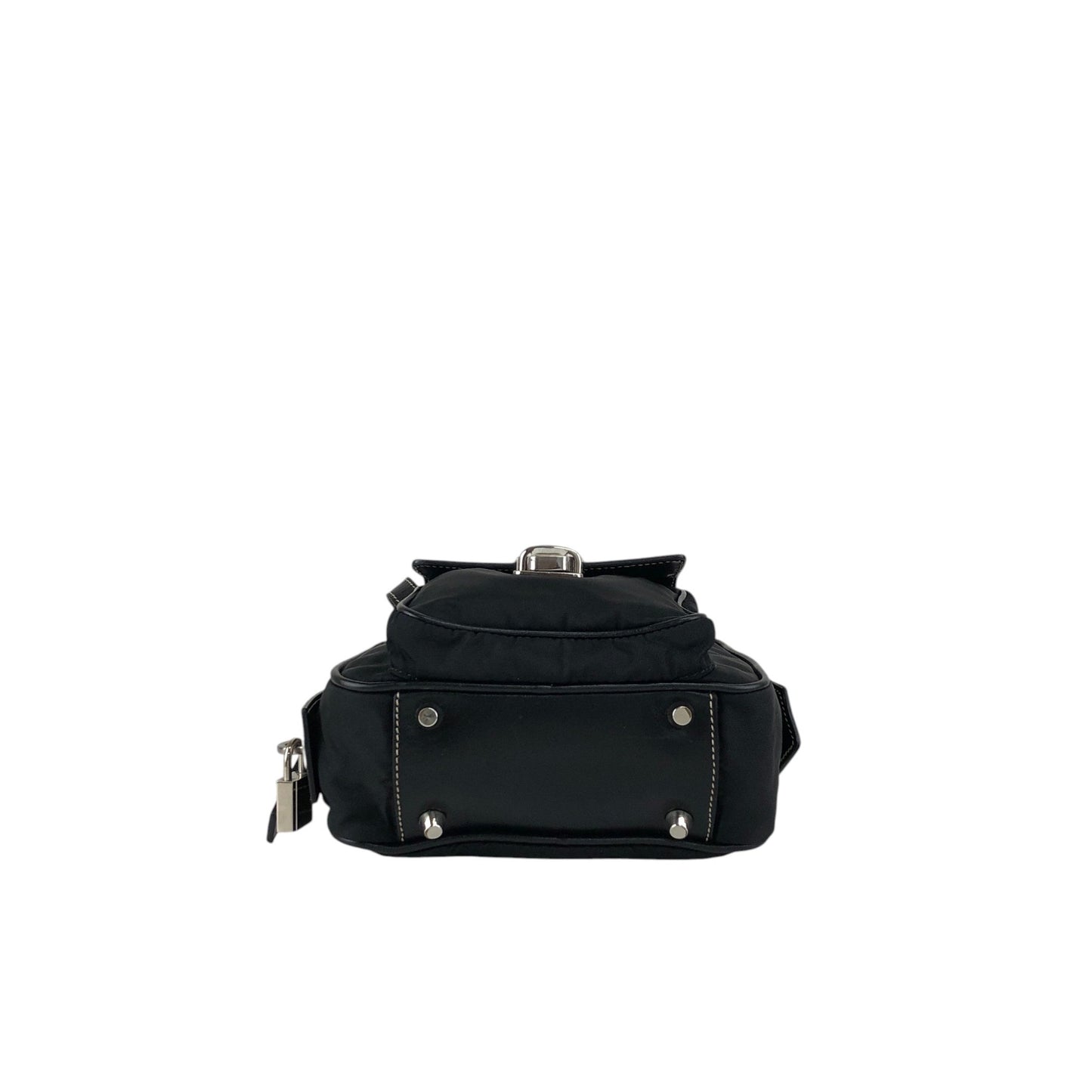 PRADA Triangle Logo Handbag Shoulder bag Black Vintage ntuyze
