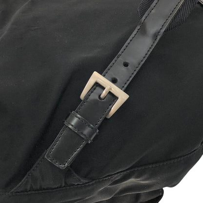 PRADA Triangle Logo Double Pocket Backpack Black Vintage hbs63x