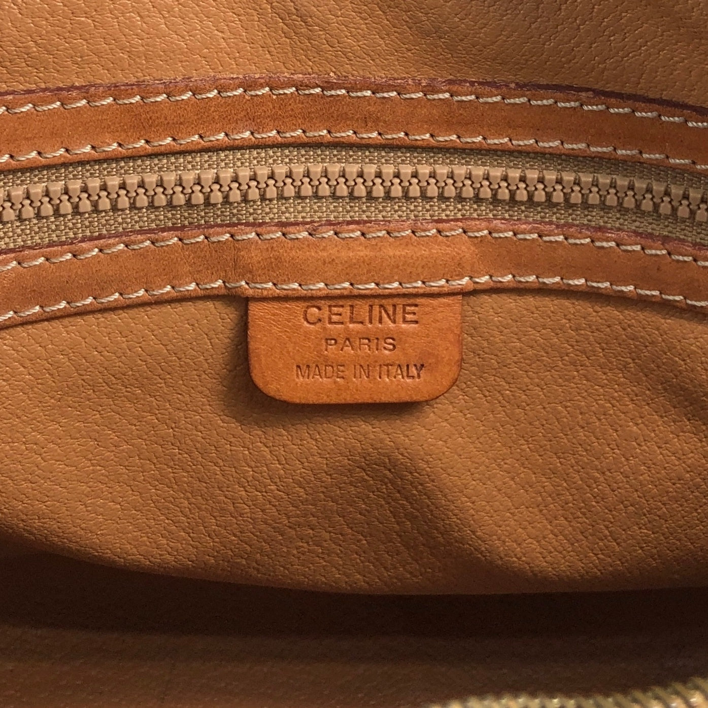 CELINE Macadam Blason Shoulder bag Brown Vintage bp2ksi