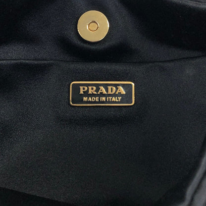 PRADA Tessuto Triangle Logo Chain Shoulder bag Black Vintage z4kic8
