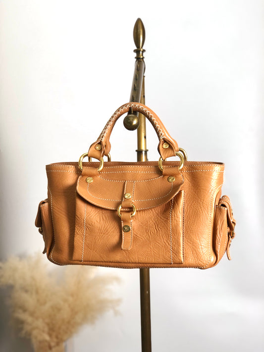 CELINE Blason Handbag Camel Vintage d6g4j8