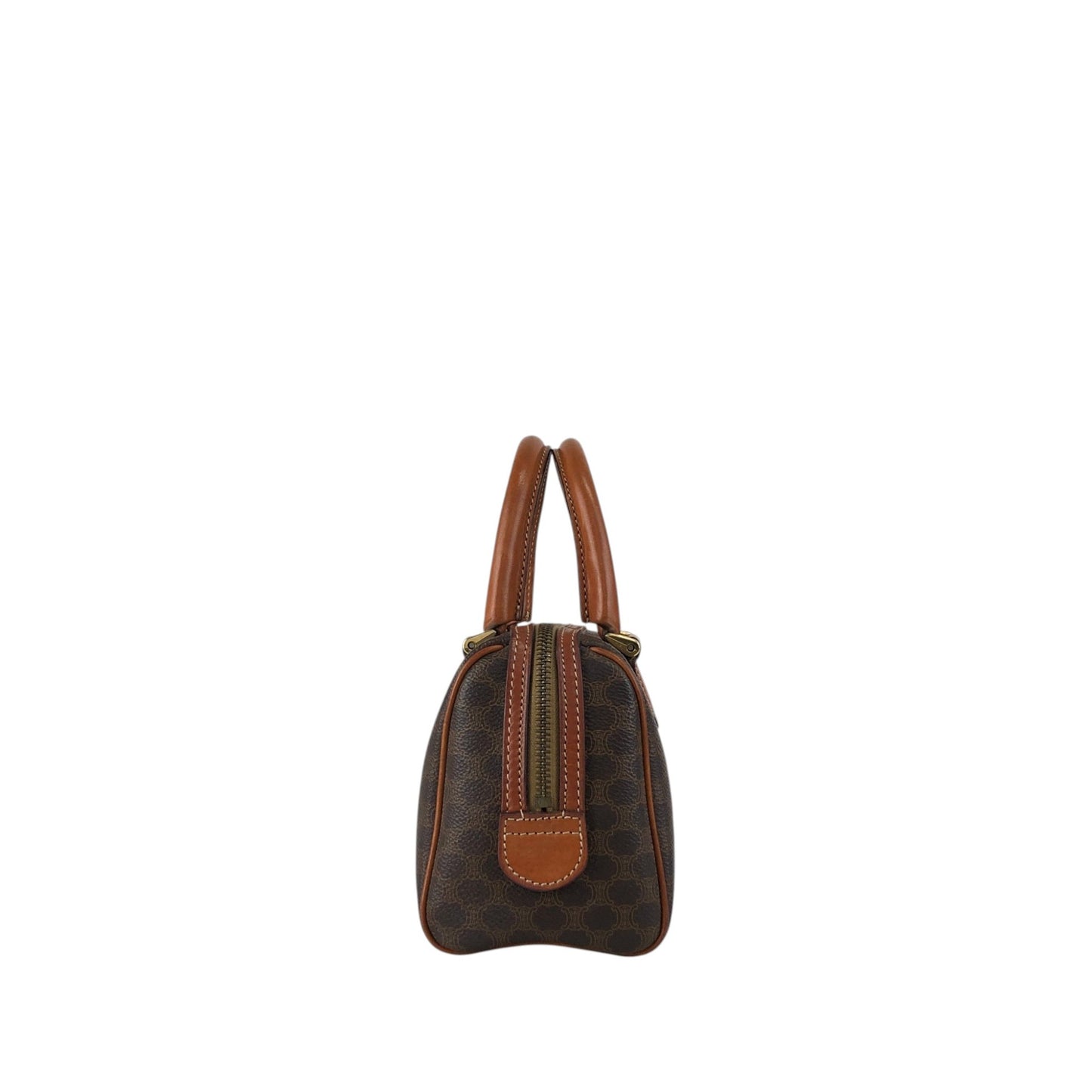 CELINE Macadam Blason Two-way Small Boston bag Shoulder bag Brown Vintage 2kpnhi