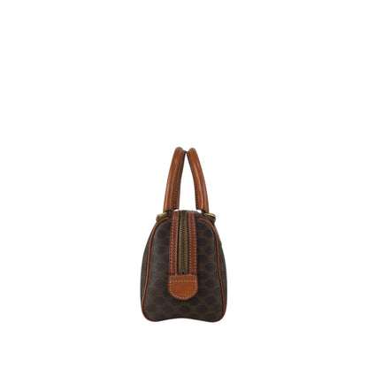 CELINE Macadam Blason Two-way Small Boston bag Shoulder bag Brown Vintage 2kpnhi
