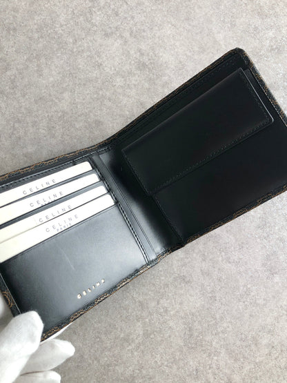 CELINE Macadam Folded Wallet Black Vintage 7fbb7k