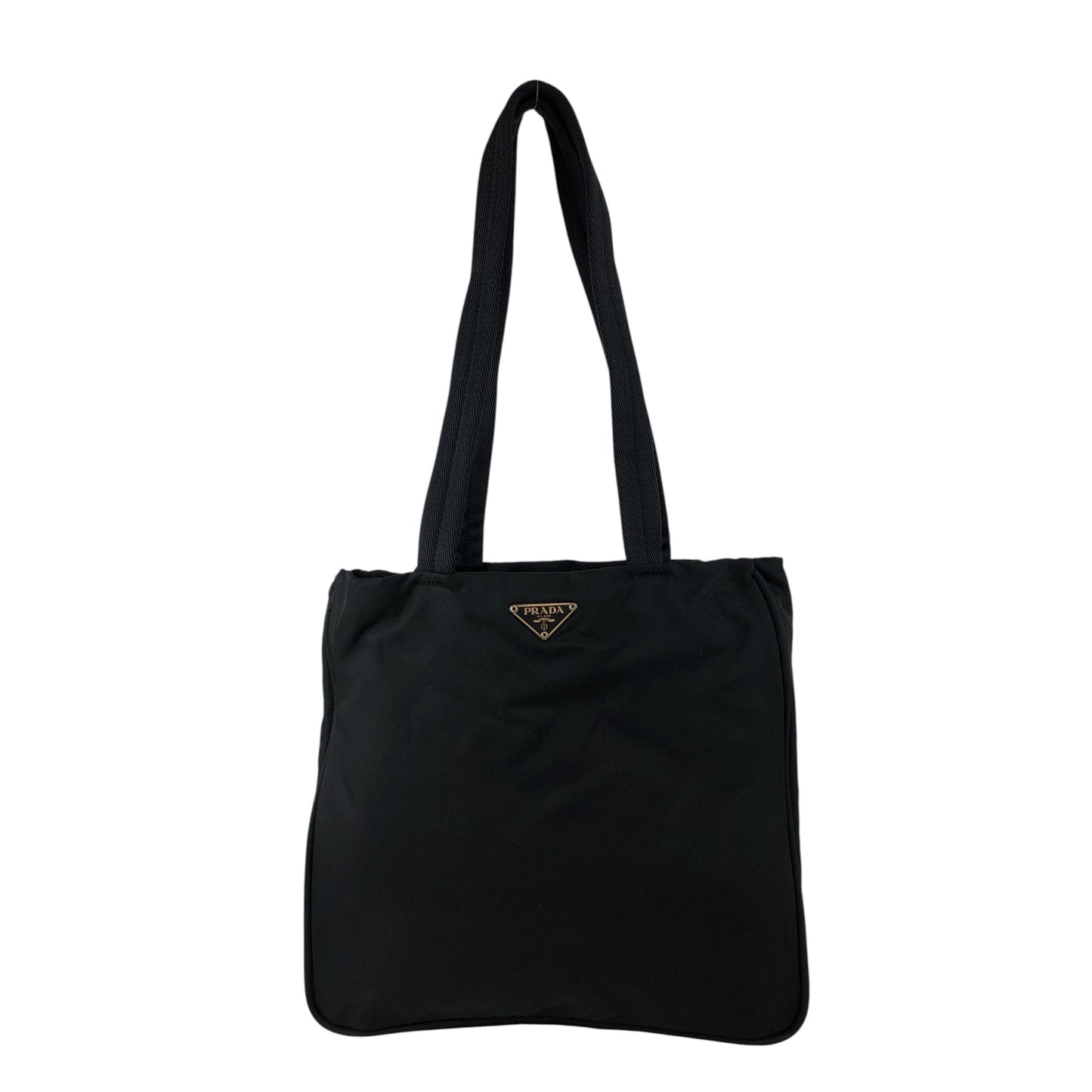 PRADA Tessuto Triangle Logo Totebag Black Vintage 4ica5v