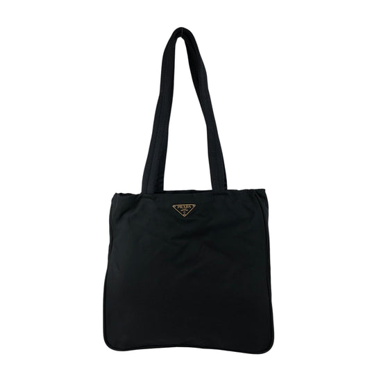 PRADA Tessuto Triangle Logo Totebag Black Vintage 4ica5v