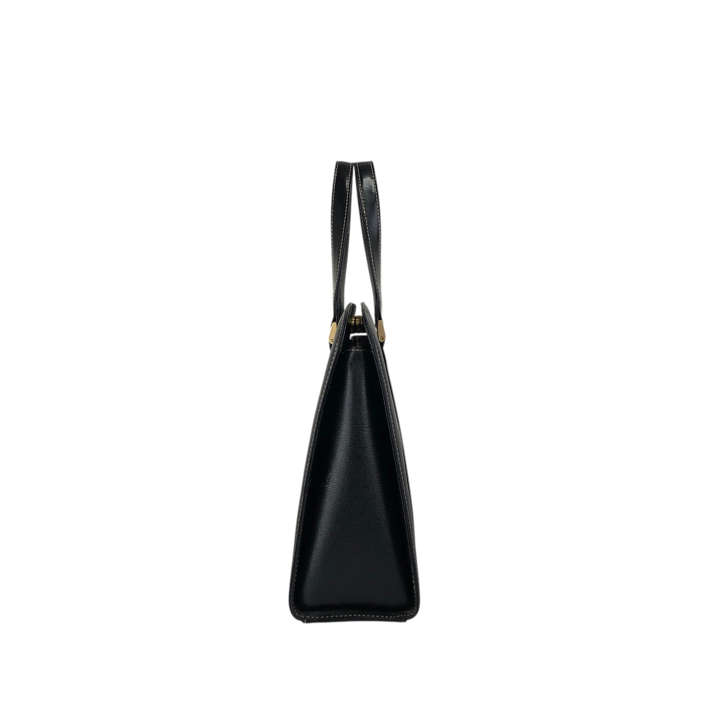 BURBERRY Logo Handbag Totebag Black Vintage 22n2xt