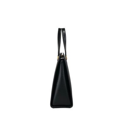 BURBERRY Logo Handbag Totebag Black Vintage 22n2xt