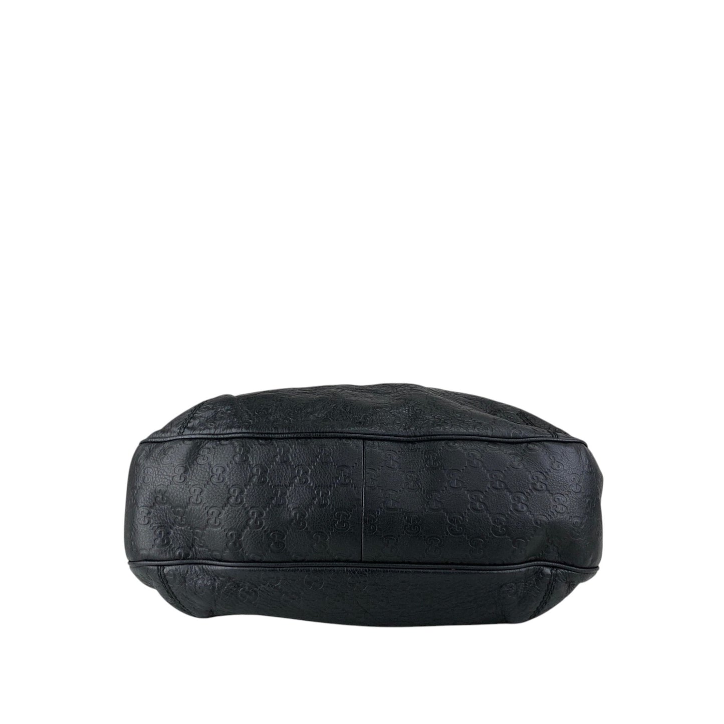 GUCCI Logo Shoulder bag Hobobag Black Vintage f2bysj