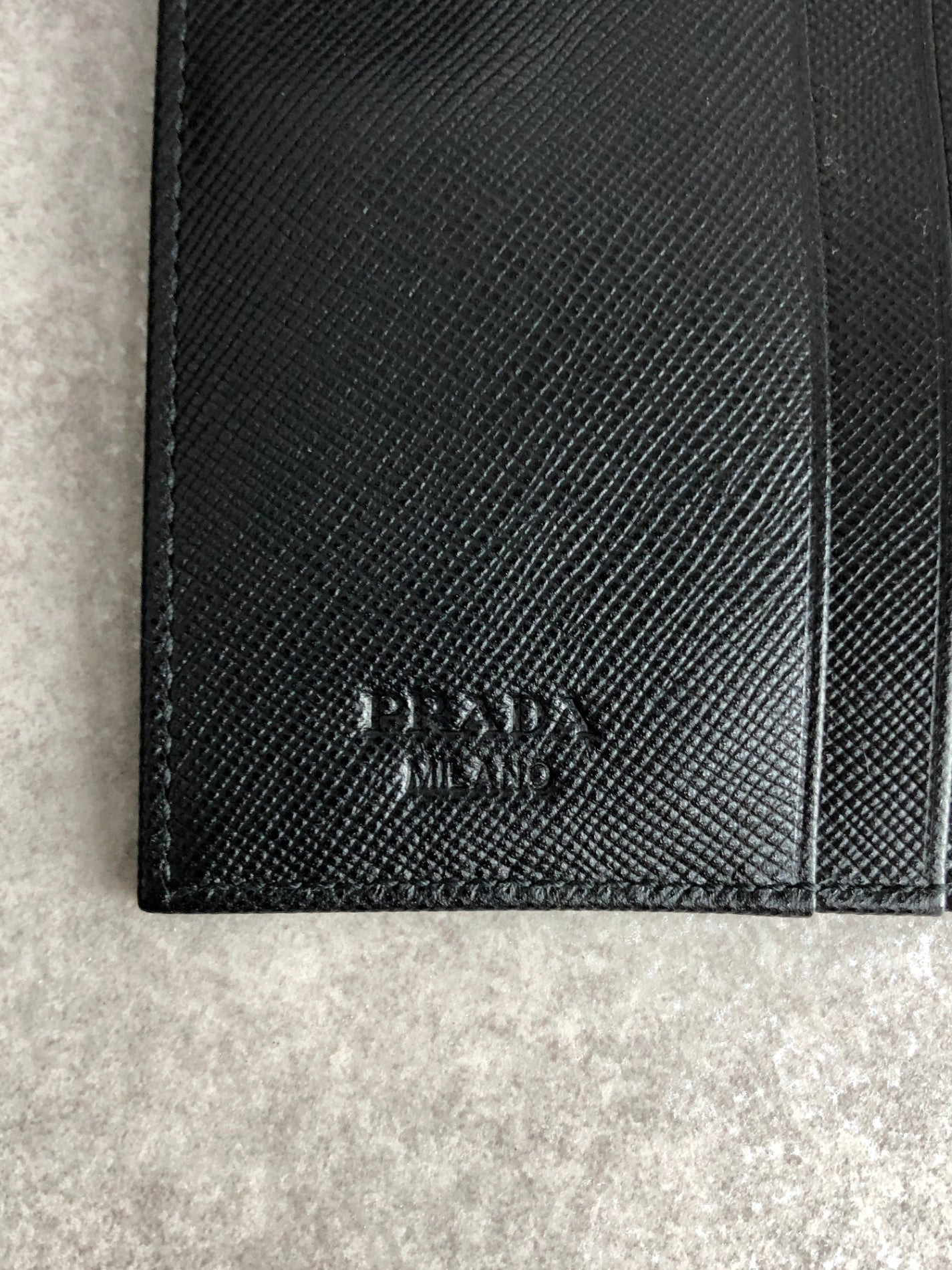 PRADA Tessuto Triangle Logo Trifold Wallet Black Vintage 6bx7gk