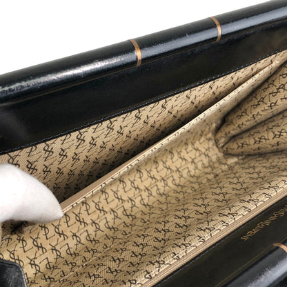 Yves Saint Laurent YSL Logo Bias Stitch Clutch bag Black Vintage nx3mxp
