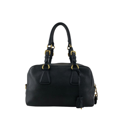 PRADA Logo Small Boston bag Handbag Black Vintage c8s4mf