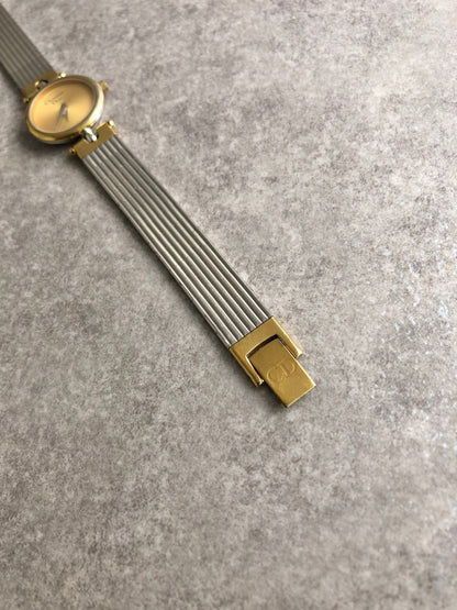 Christian Dior Quartz Watch Silver×Gold 3025 Vintage 7nep8k