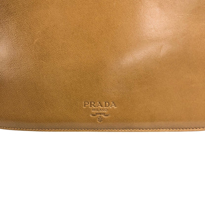 PRADA Logo Metal Clasp Chain Shoulder bag Brown Vintage 8f3n64