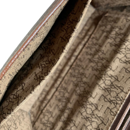 Yves Saint Laurent YSL Logo Leather Two-way Handbag Shoulder bag Brown Vintage 4de6fu