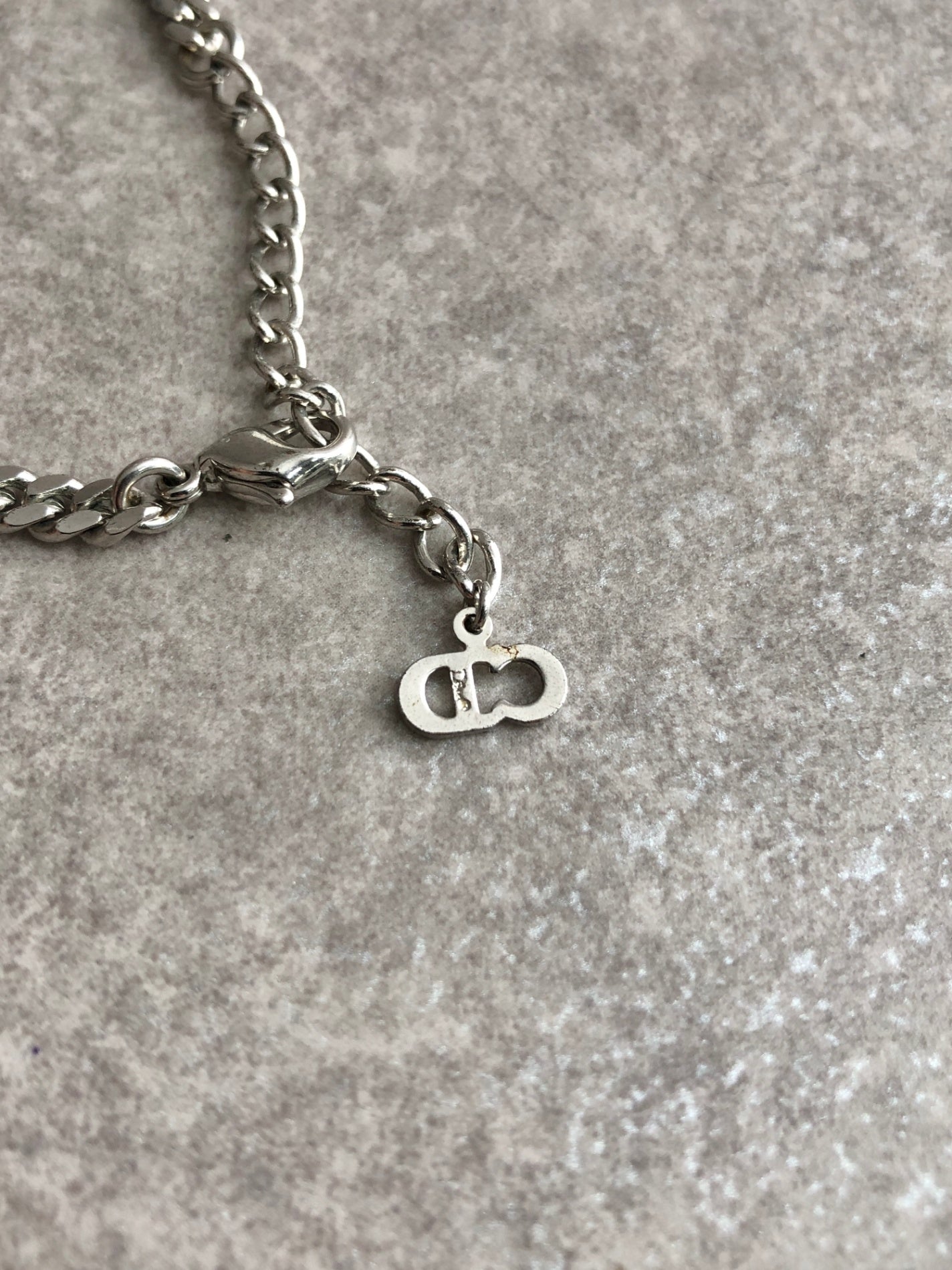 Christian Dior Logo Motif Bracelet Silver Vintage ib8m5k