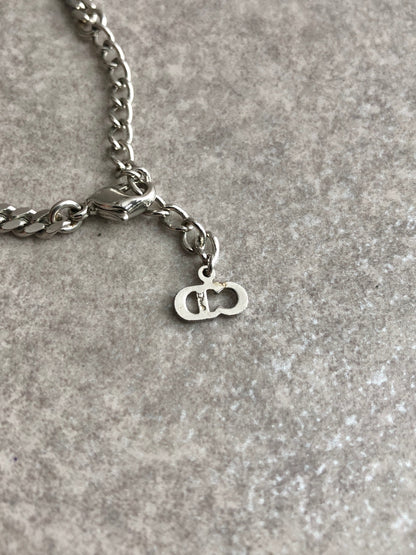 Christian Dior Logo Motif Bracelet Silver Vintage ib8m5k