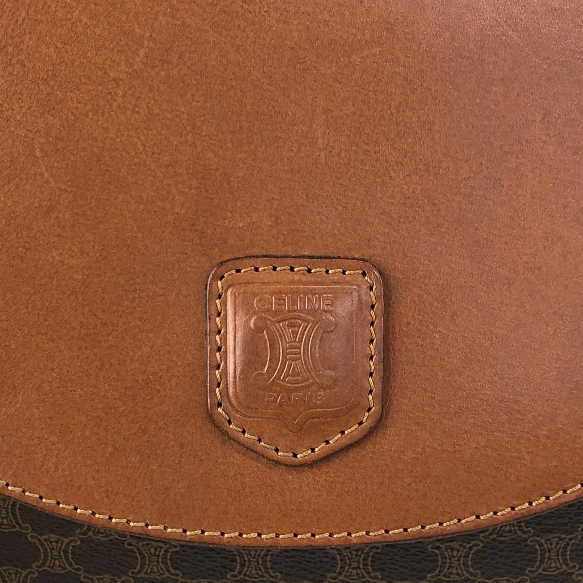 CELINE Macadam Blason Shoulder bag Brown Vintage u8j887