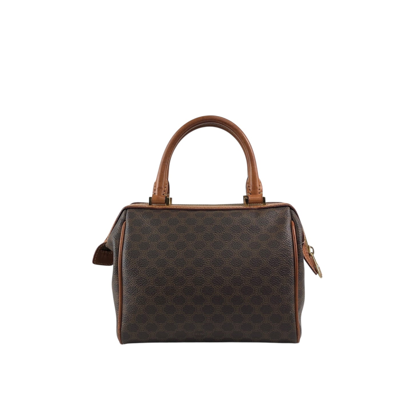 CELINE Macadam Two-way Small Boston bag Shoulder bag Brown Vintage 2dn4ih