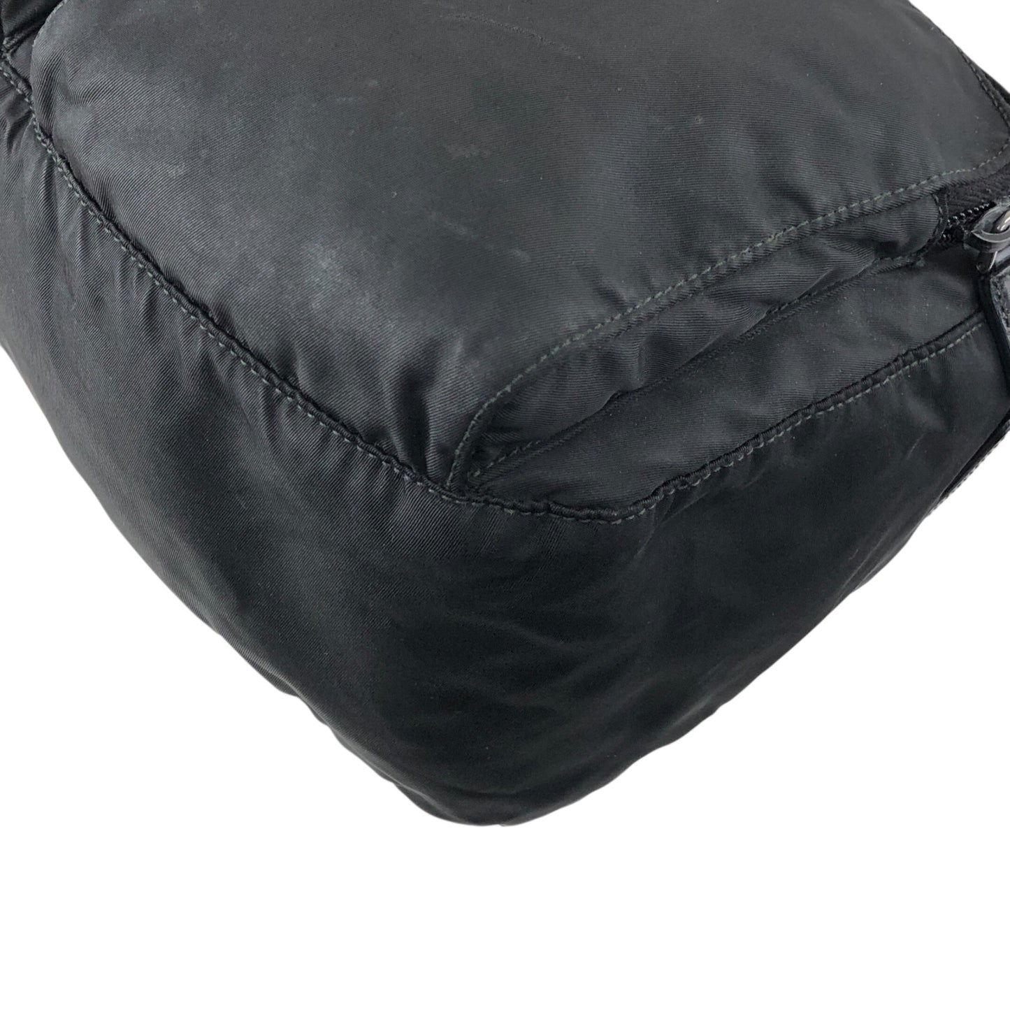 PRADA Tessuto Triangle Logo Double Pocket Shoulder bag Black Vintage se4edp