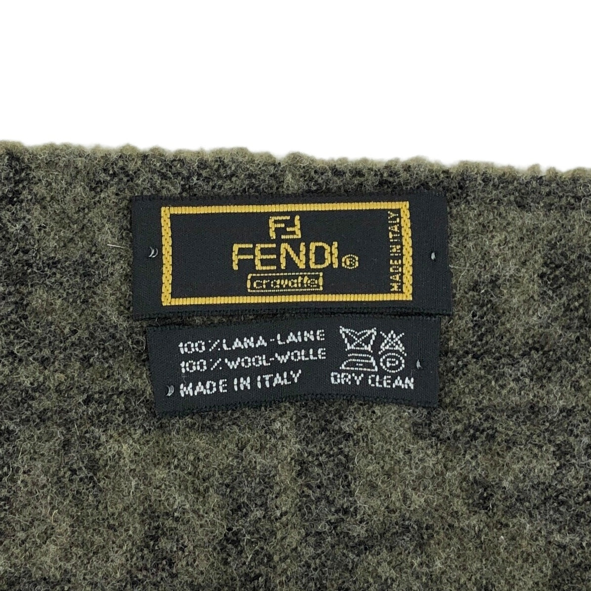 FENDI Zucca Scarf Khaki Vintage 6s46dp