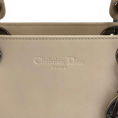 Christian Dior Lady Dior Logo Embossed Handbag Beige Vintage rnt3g4