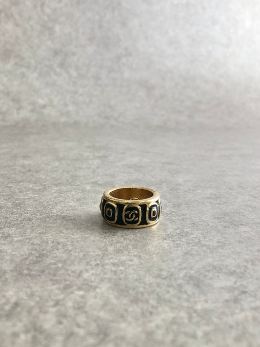 CHANEL Coco Mark Ring Gold Vintage 6yb5dk