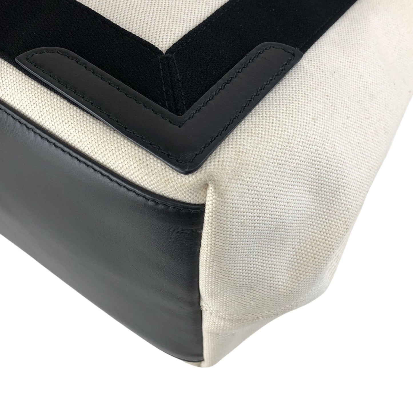 BALENCIAGA Handbag Totebag White×Black Vintage bpp756