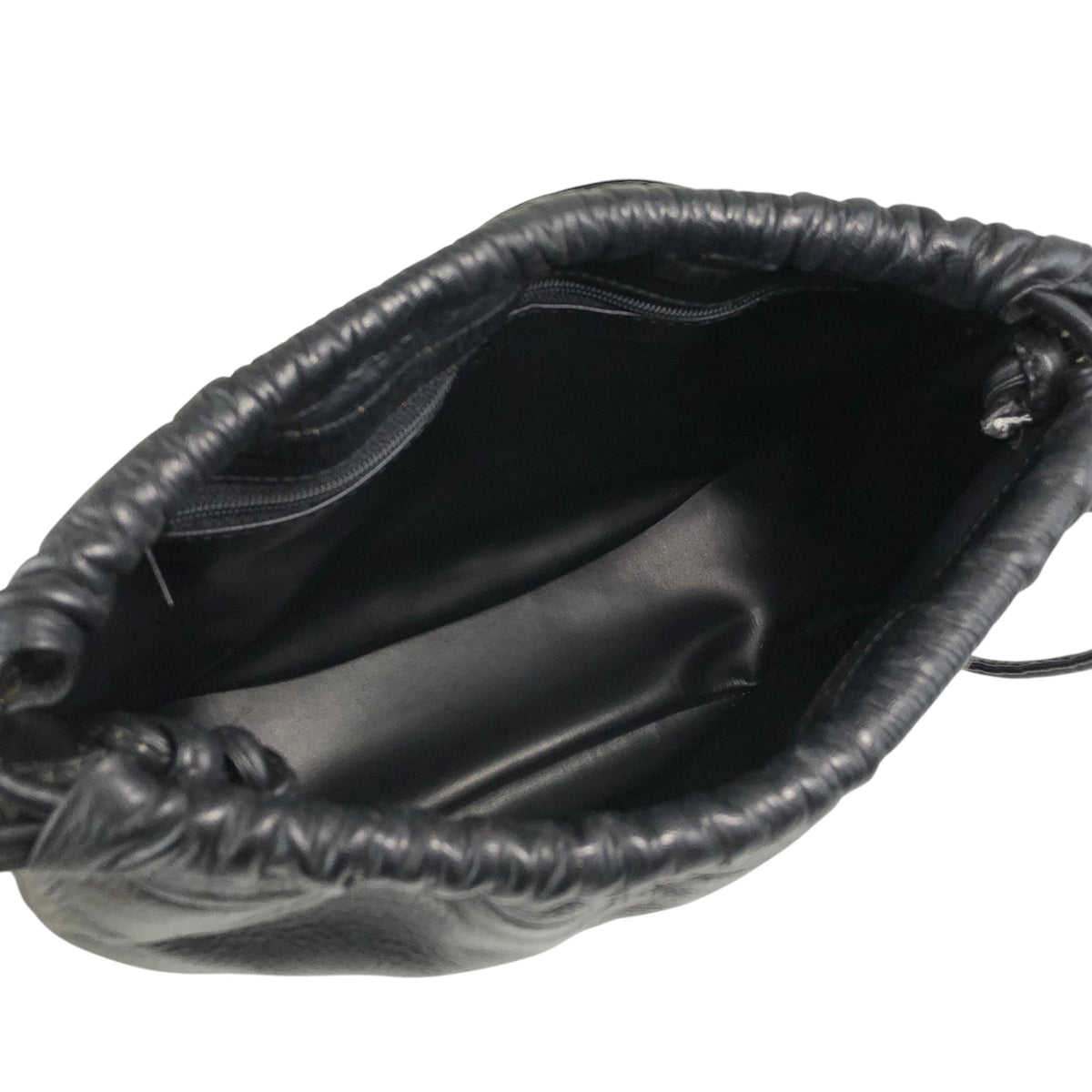 Christian Dior CD Logo Drawstring Shoulder bag Black Vintage 3cpukr