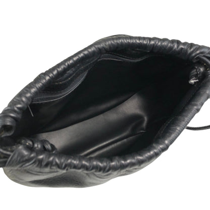 Christian Dior CD Logo Drawstring Shoulder bag Black Vintage 3cpukr