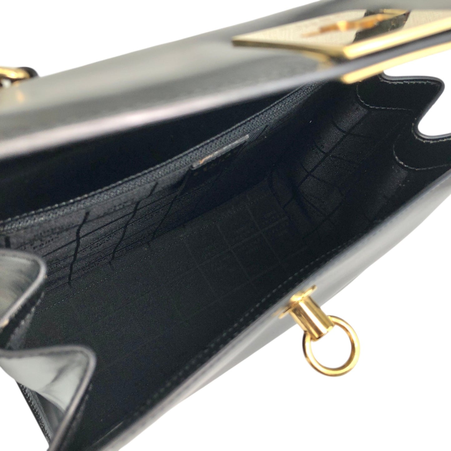 CELINE Gancini Two-way Handbag Shoulder bag Black Vintage nifgs8