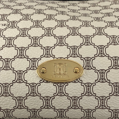 CELINE Macadam Triomphe Shoulder bag White Vintage frfffi