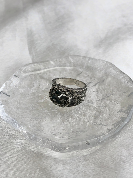 GUCCI Interlocking Ring Silver Vintage 74d6hf