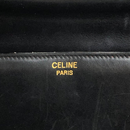 CELINE Gancini Handbag Black Vintage zn353p