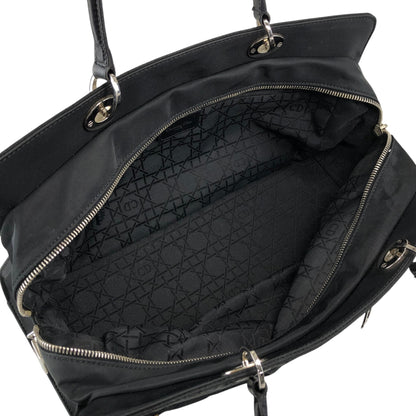 Christian Dior Cannage Logo Charm Handbag Black Vintage bceacw