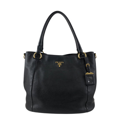 PRADA Logo Totebag Black Vintage f7udbt