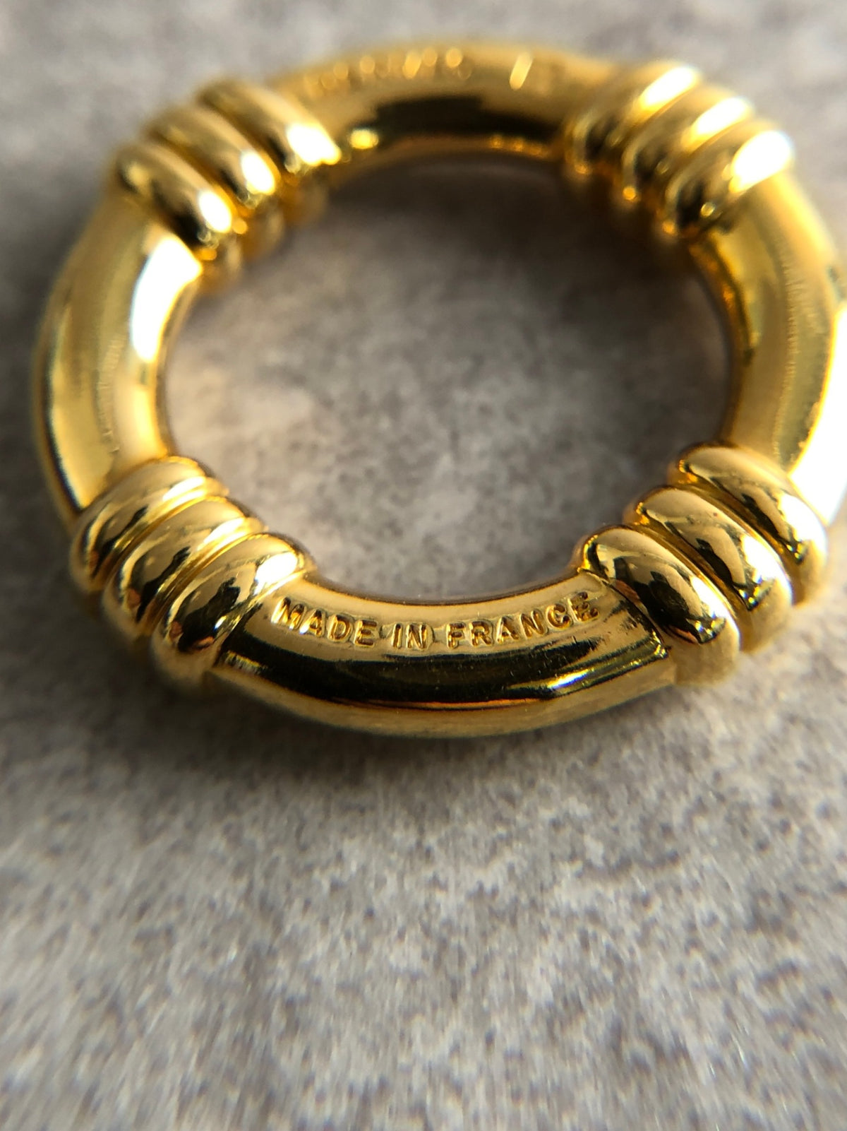 HERMES Scarf Ring Gold Vintage rdrk2a
