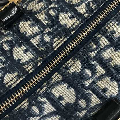 Christian Dior Trotter 掛鎖漆面手柄手提包波士頓包海軍藍復古 em4wmx 