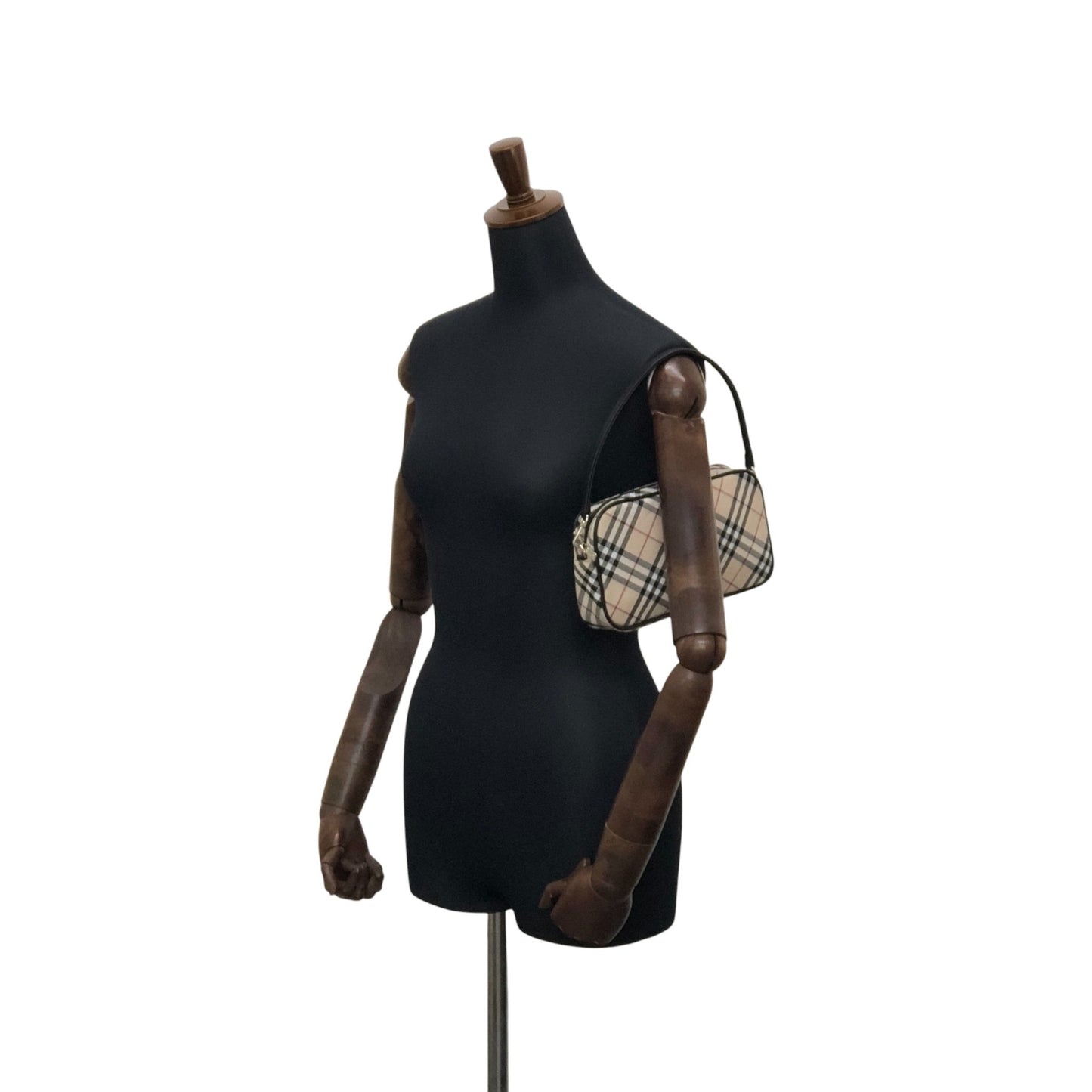 BURBERRY Nova Check Shoulder bag Beige Vintage kg336h