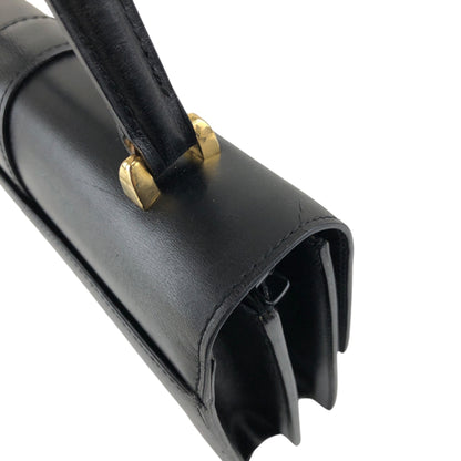 CELINE Horse Bit Top Handle Handbag Black Vintage 68wnsk