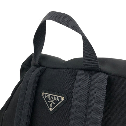 PRADA Tessuto Triangle Logo Backpack Black Vintage wji8cz