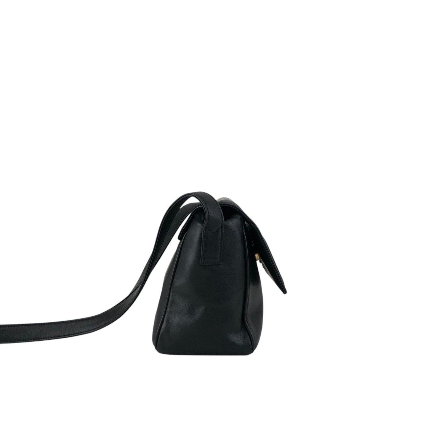 Christian Dior Logo Charm Shoulder bag Black Vintage rrr3nm