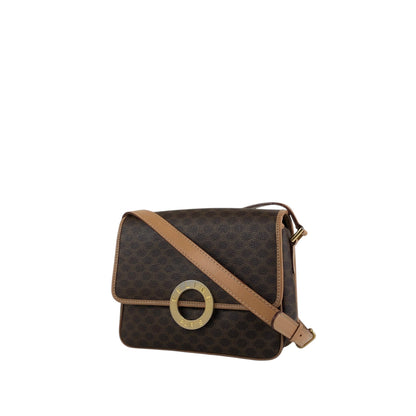 CELINE Macadam Circle Logo Shoulder bag Brown Vintage 4ks7pb