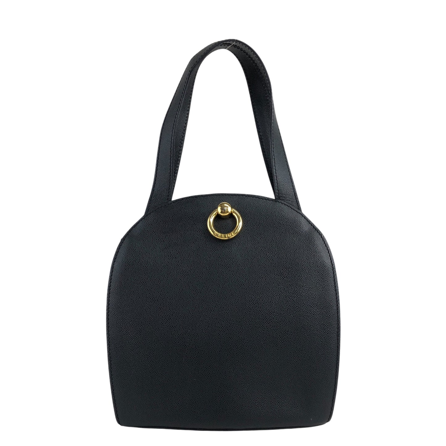 CELINE Gancini Handbag Black Vintage uzkh5c