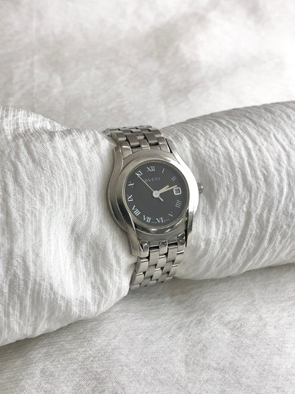 GUCCI Watch Black×Silver Vintage 5500L jbxibh