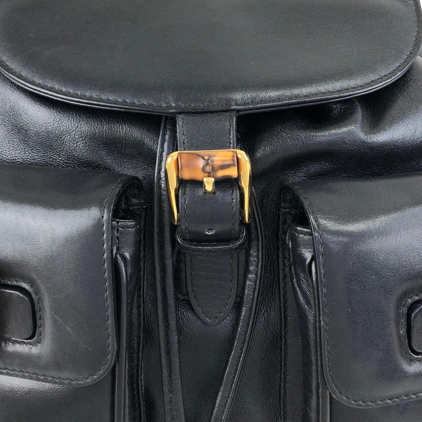 GUCCI Bamboo Backpack Black Vintage 4u5xy4