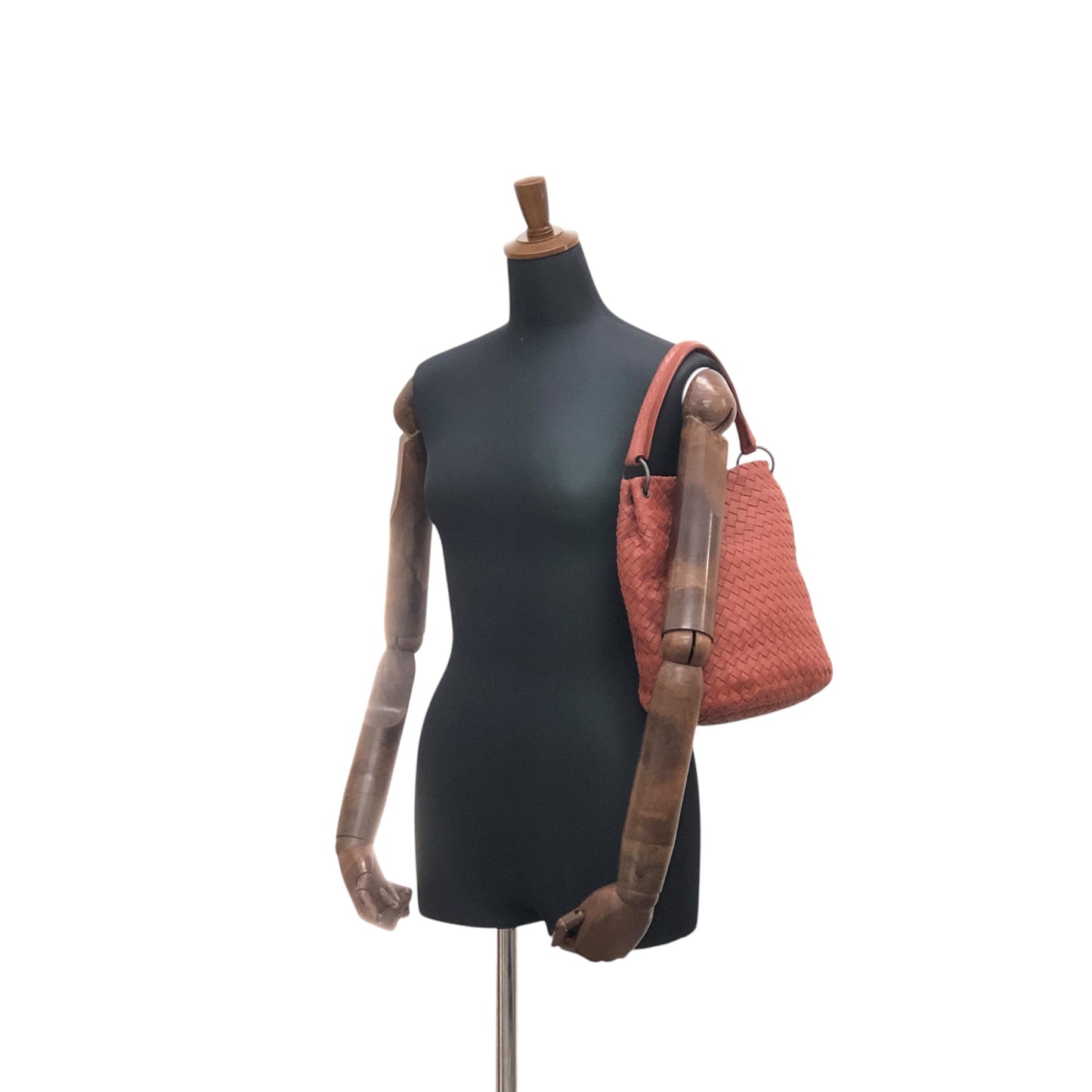 Bottega Veneta Intrecciato Shoulder bag Red Brown Vintage fhdvnr