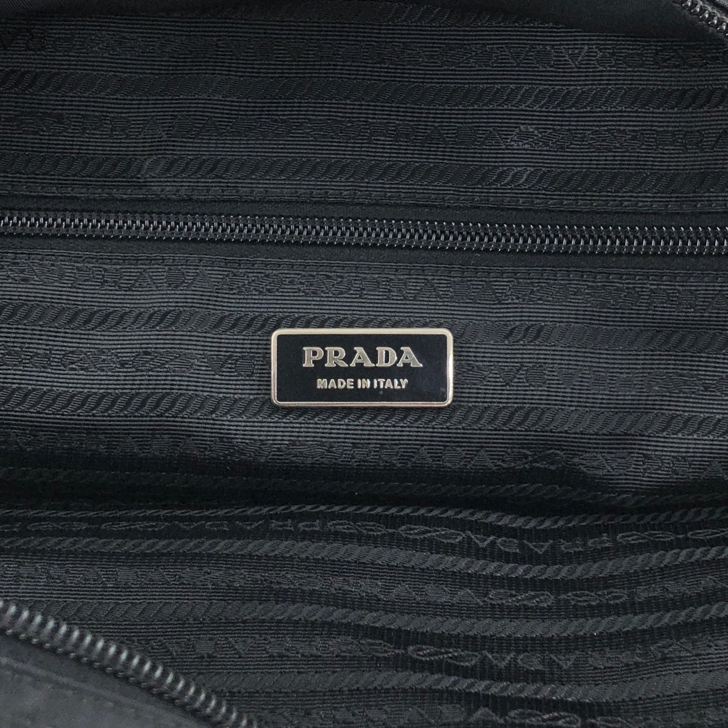 PRADA Tessuto Triangle Logo Totebag Black Vintage gy3es2