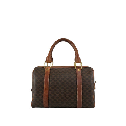 CELINE Macadam Blason Handbag Boston bag Brown Vintage ikwctp